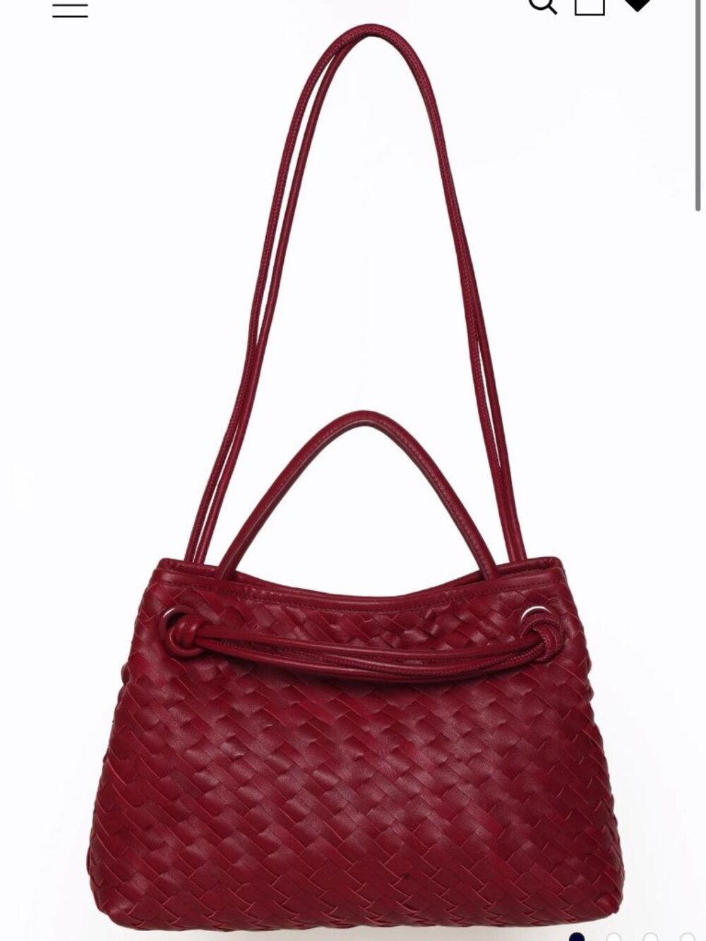Walter Baker Leather Woven Hazel Tote, Garnet- MSRP $498